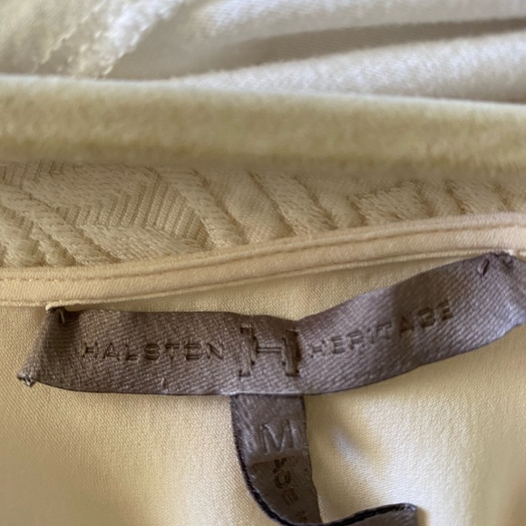 Halston Heritage Silk Blouse. Cream | Gray | Black - Picture 5 of 6